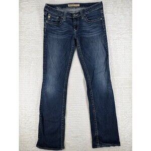 Big Star Low Rise Bootcut Jeans Size 30L Embellished Embroidered Pockets EUC